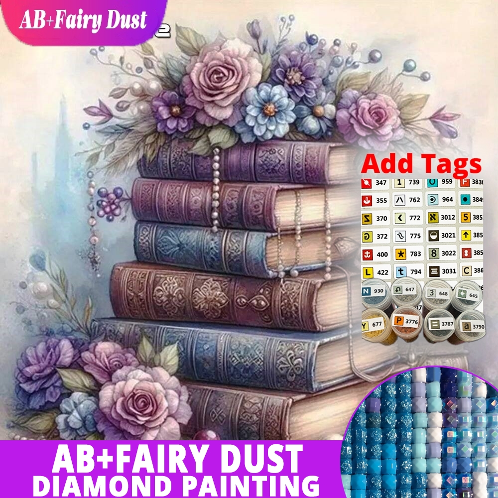 Embroidery Rose Stitch - AB Fairy Dust 5D Diamond Painting