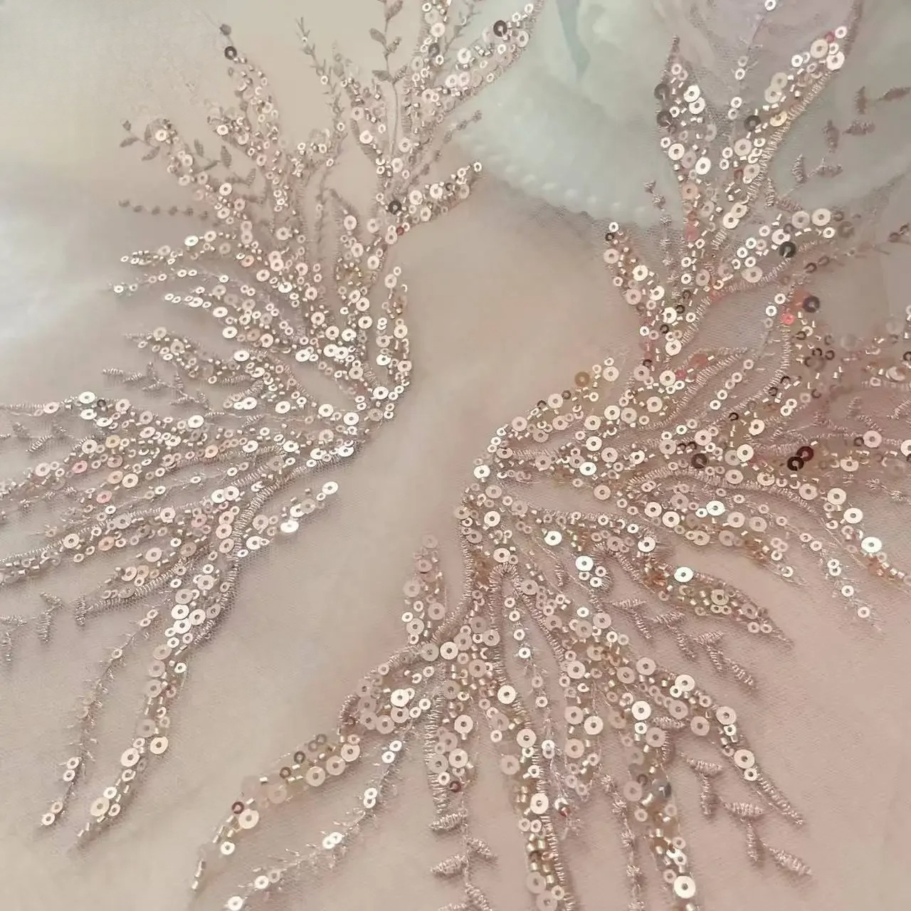 Embroidery Gold - 5Pair-2Pair.Rose Gold Sequin Tube Bead Embroidery