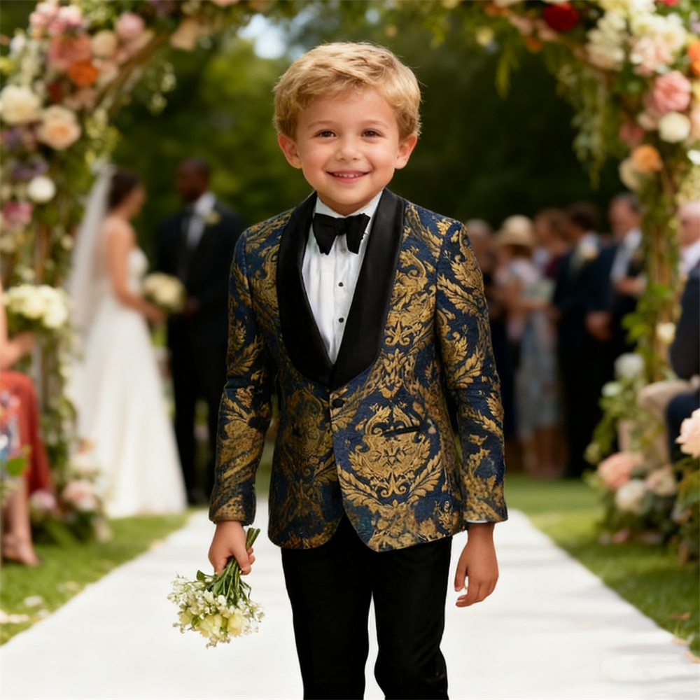 Embroidery Ring Sizes - Gold Embroidery Toddler Suit Set Jacket