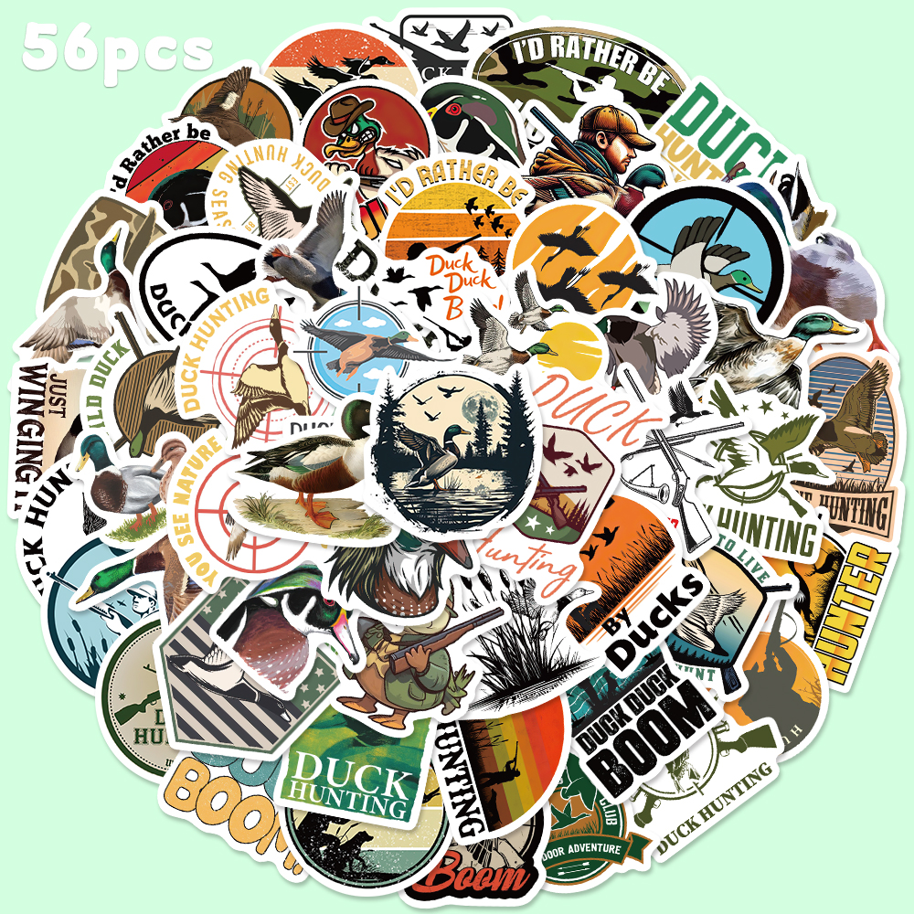 Embroidery Wall Art - 56pcs Duck Hunting Sticker For Laptop