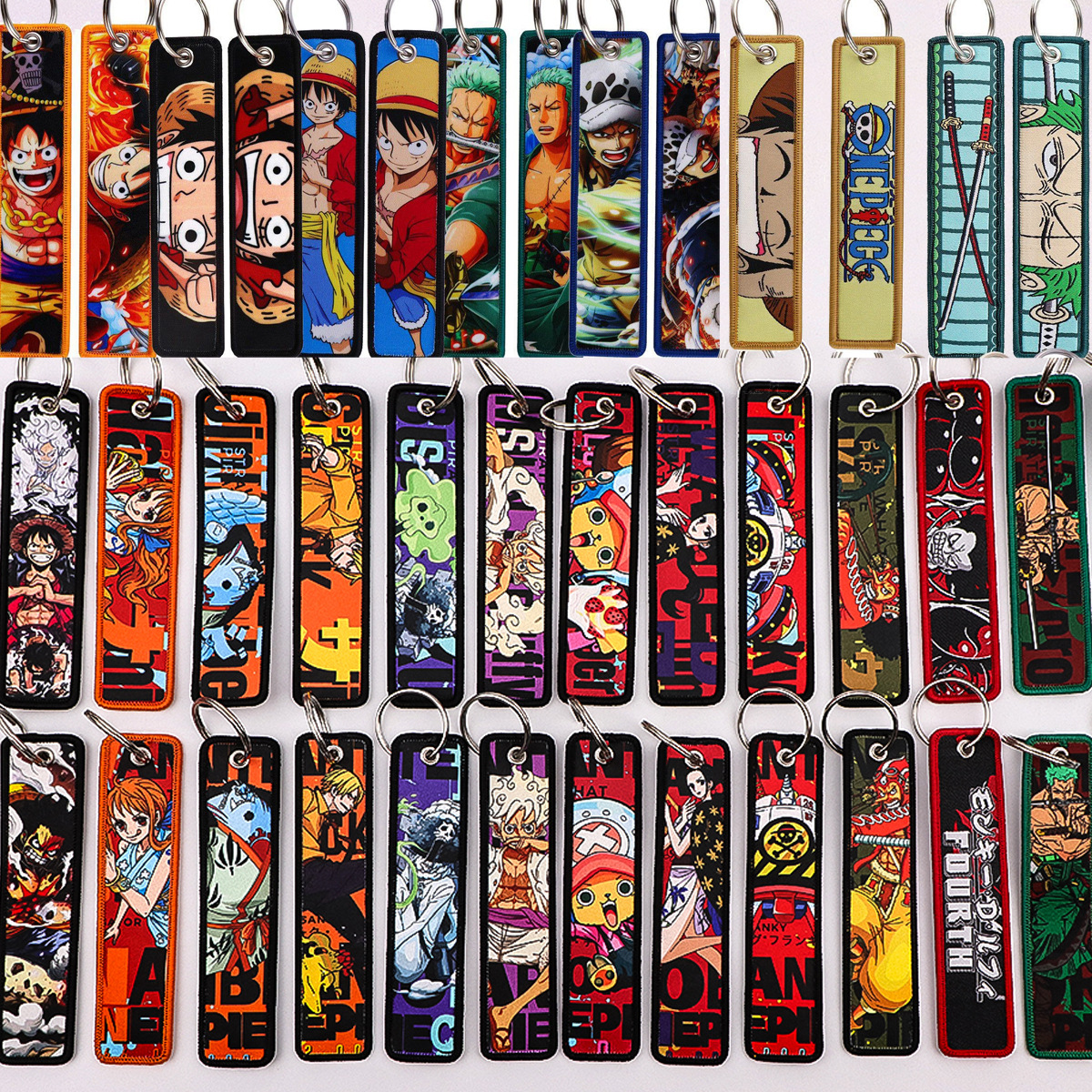Embroidery Keychain - Anime One Piece Embroidery Key Fobs