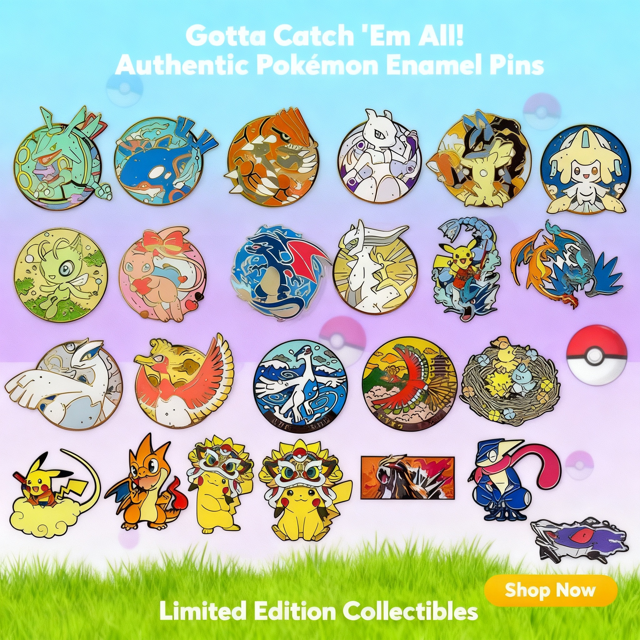 Embroidery Wallpaper - Cute Pokemon Japanese Anime Pin Badge