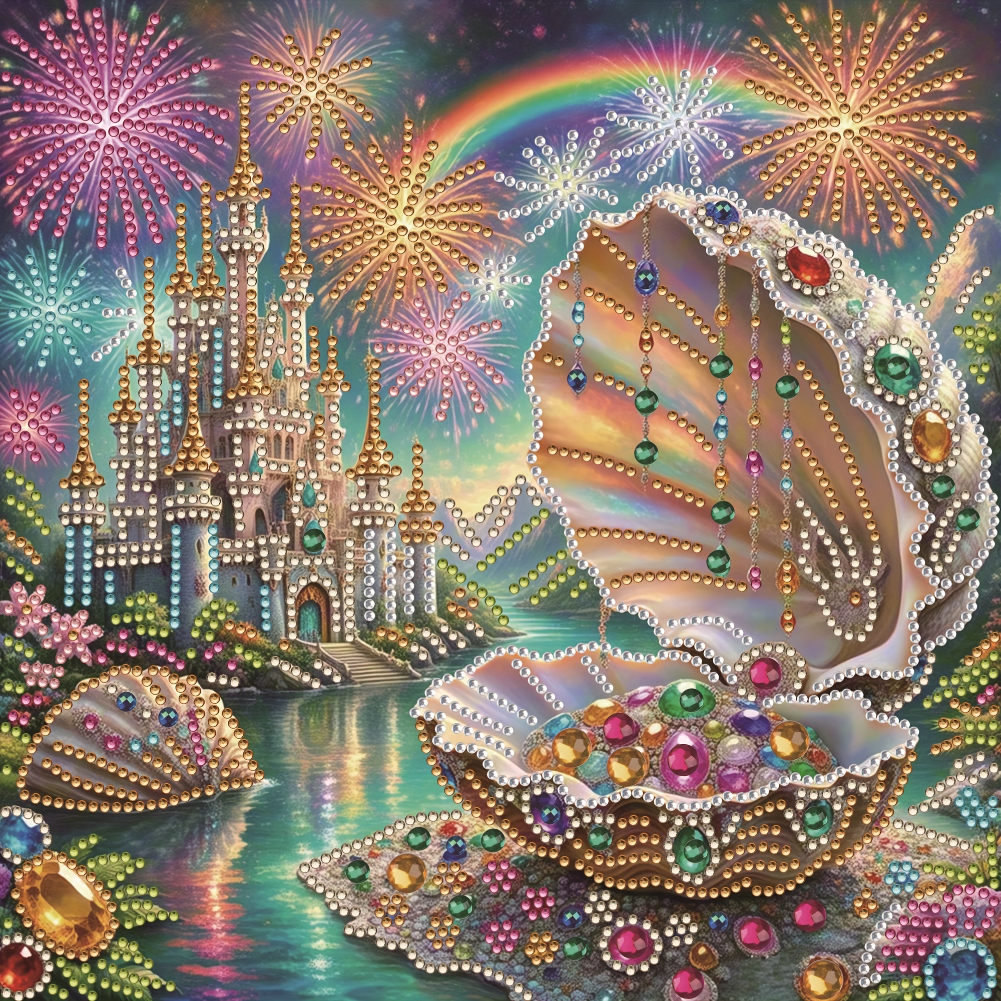 Printed Embroidery Kit - 1pc - Shell Pattern Diamond Painting