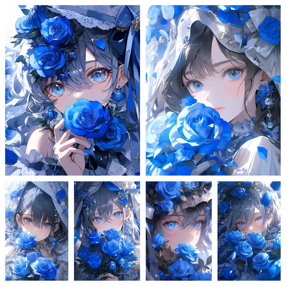 Embroidery Rose Stitch - Cartoon Anime 5D DIY Diamond Painting