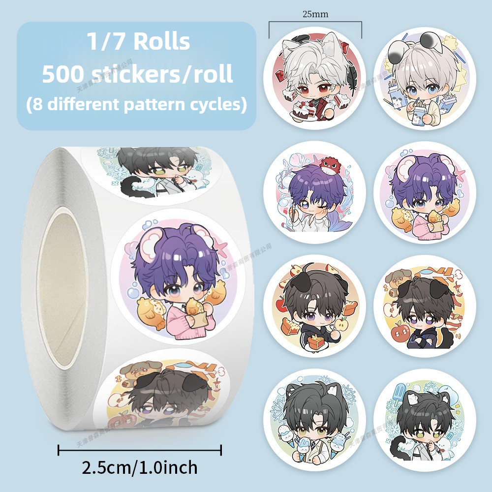 Embroidery Wall Art - 500Pcs Roll Kawaii Cartoon Stickers Sets