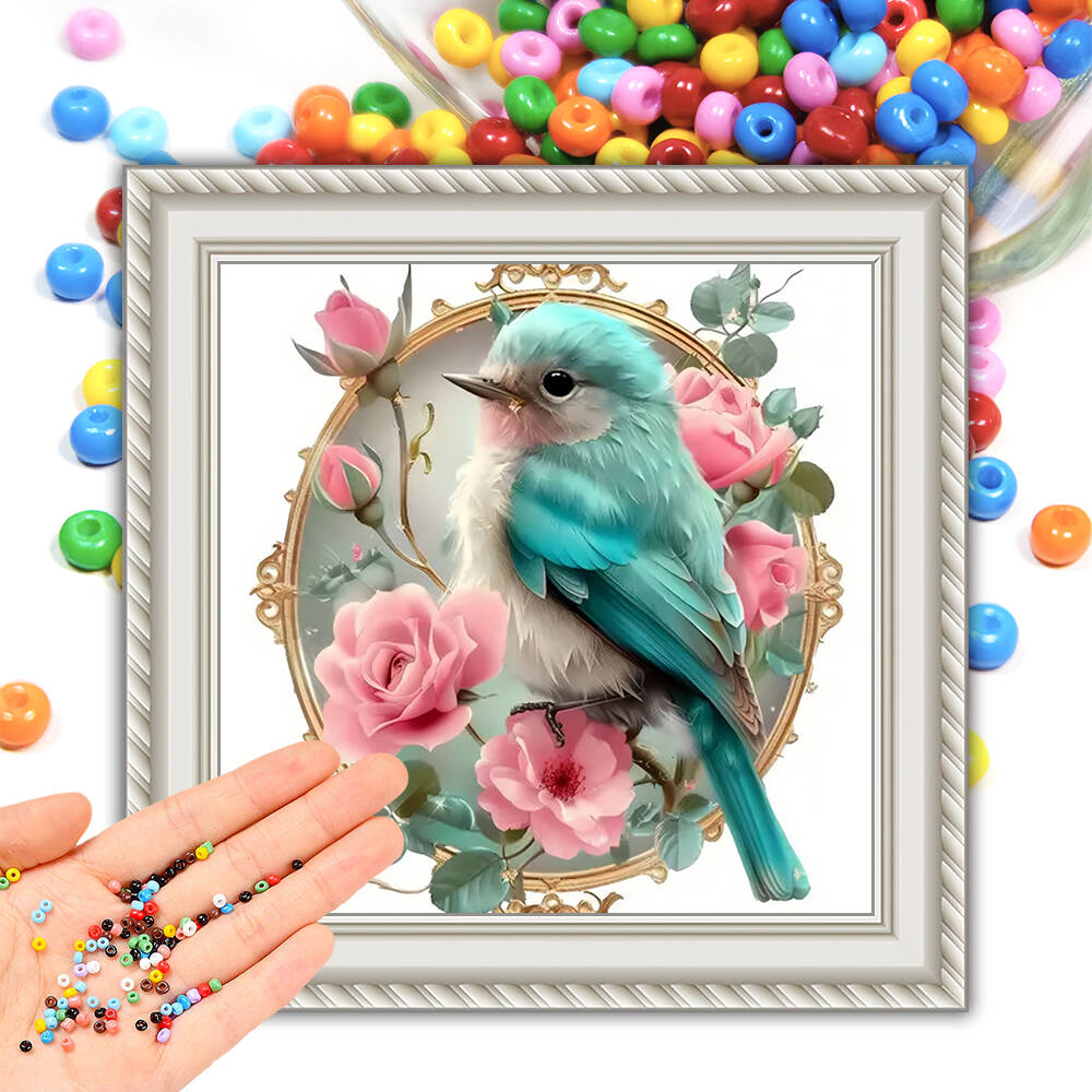 Printed Embroidery Kit - DIY Beads Embroidery Kit Hummingbird Animal