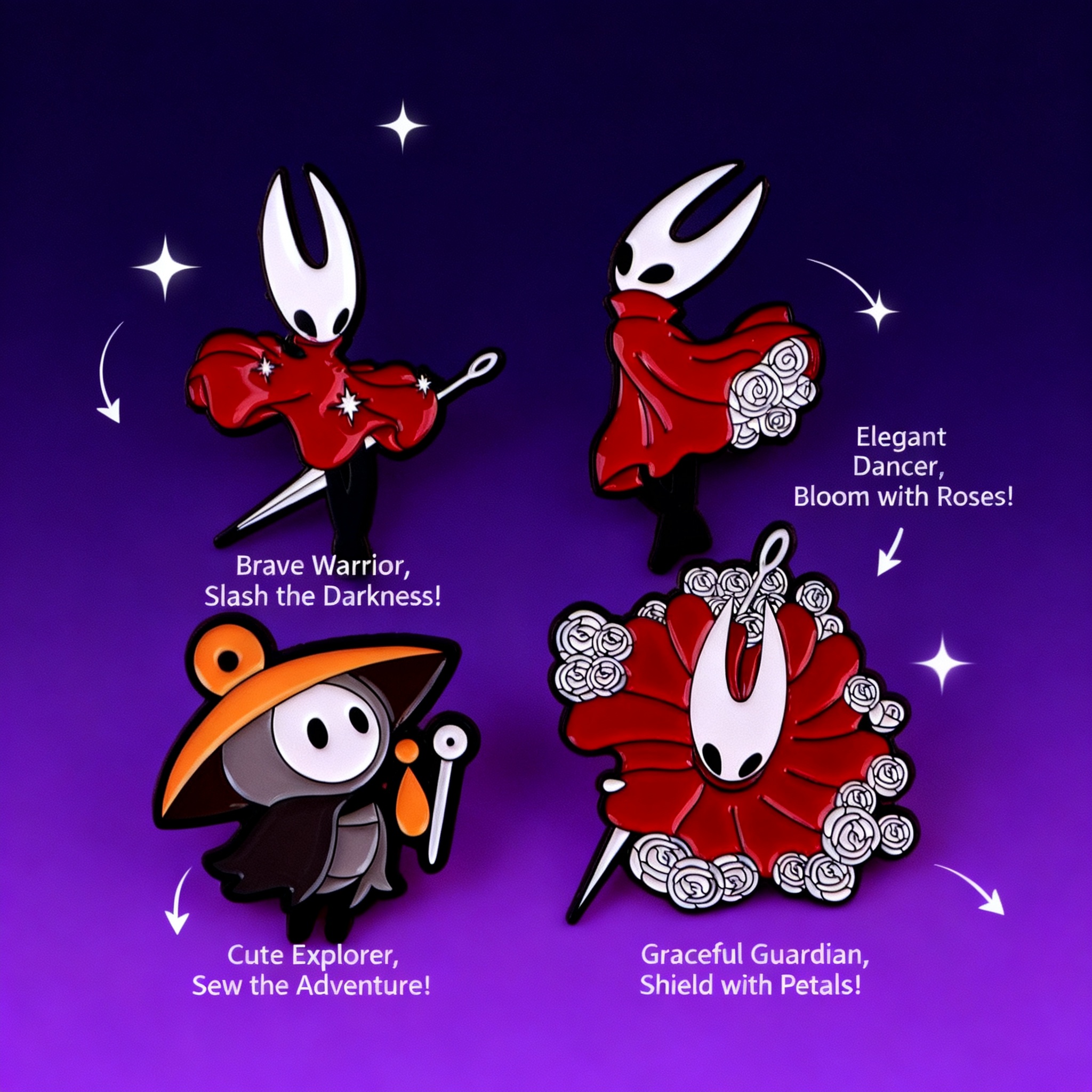 Embroidery Wallpaper - Hollow Knight Cartoon Brooch Pin Alloy