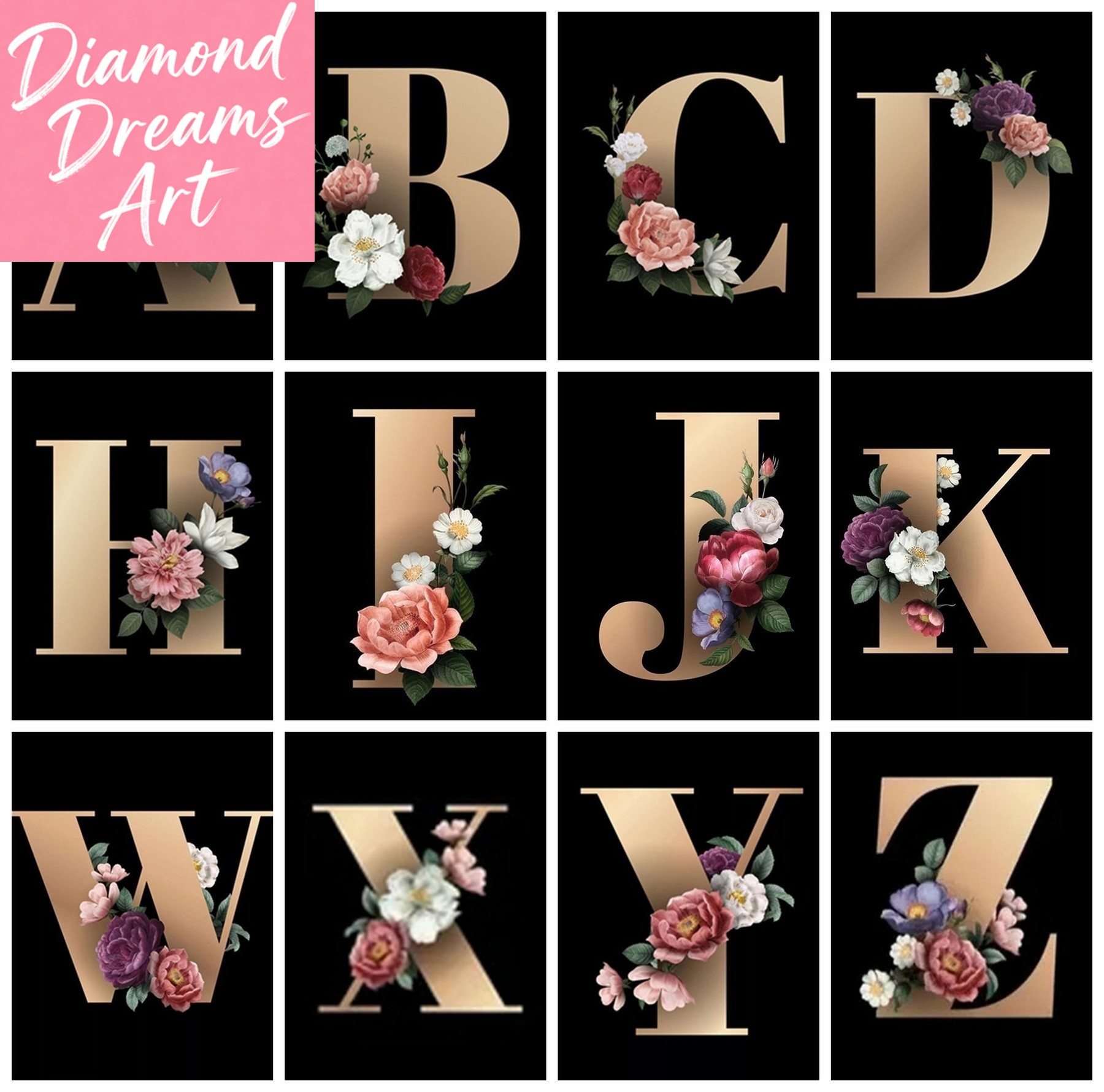 Embroidery Wall Art - Frameless, Diamond Painting Kit Cartoon Letter