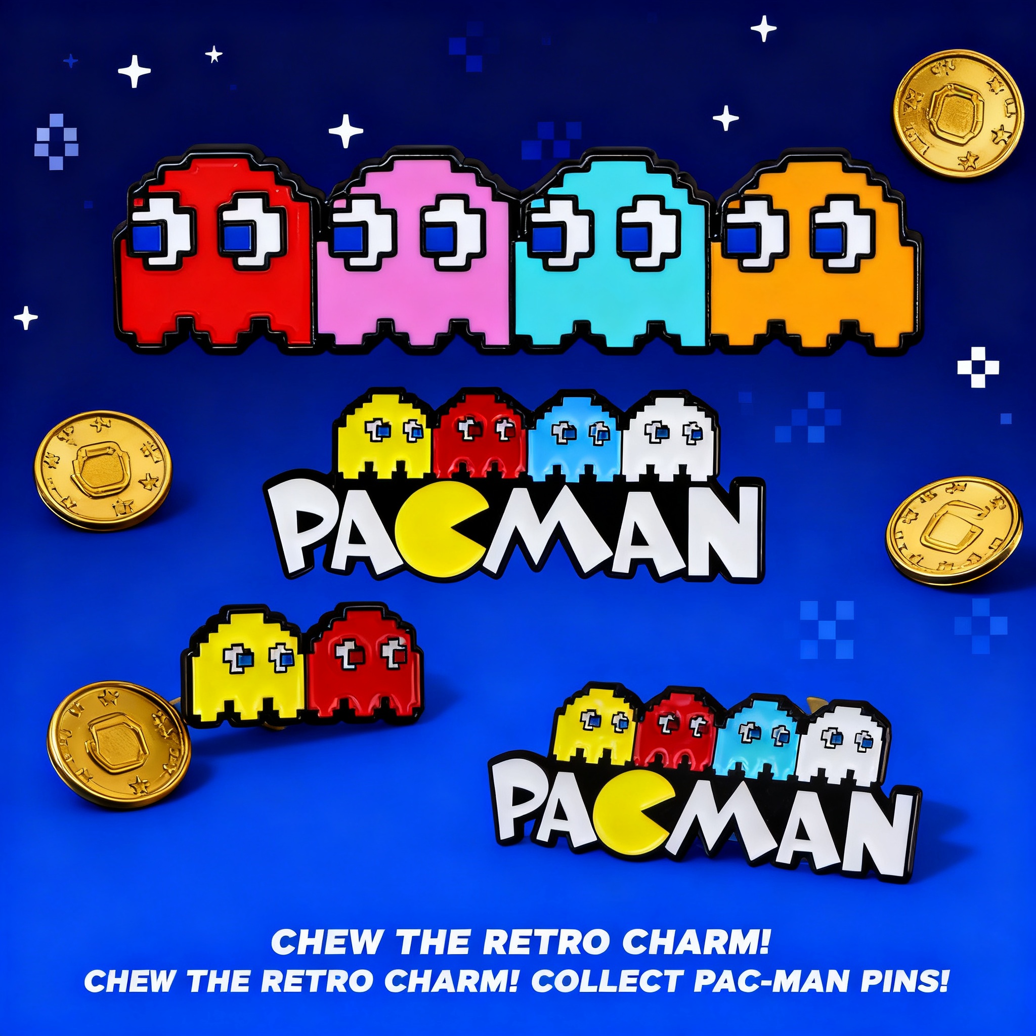 Embroidery Wallpaper - Pac-Man Game Brooch Pin Badge Cross