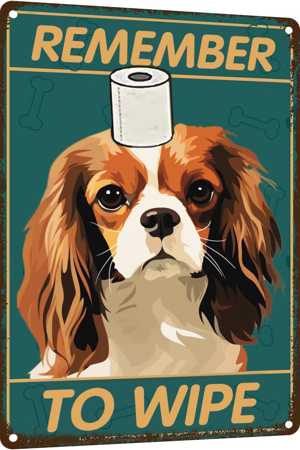 Embroidery Wall Art - Vintage Metal Tin Sign Cavalier King