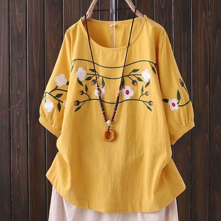Embroidery Uniforms - Plus-size Women's Spring and Summer New