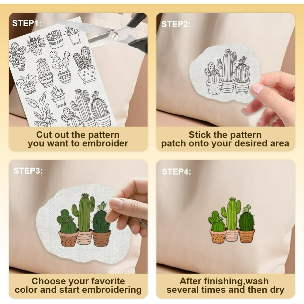 30Pcs Bonsai Cactus Embroidery – обзор и цена Embroidery Free Pattern