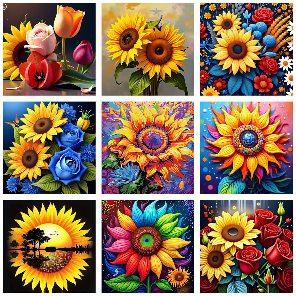 HUACAN Diamond Painting 5d Sun – обзор и цена Embroidery Rose Stitch