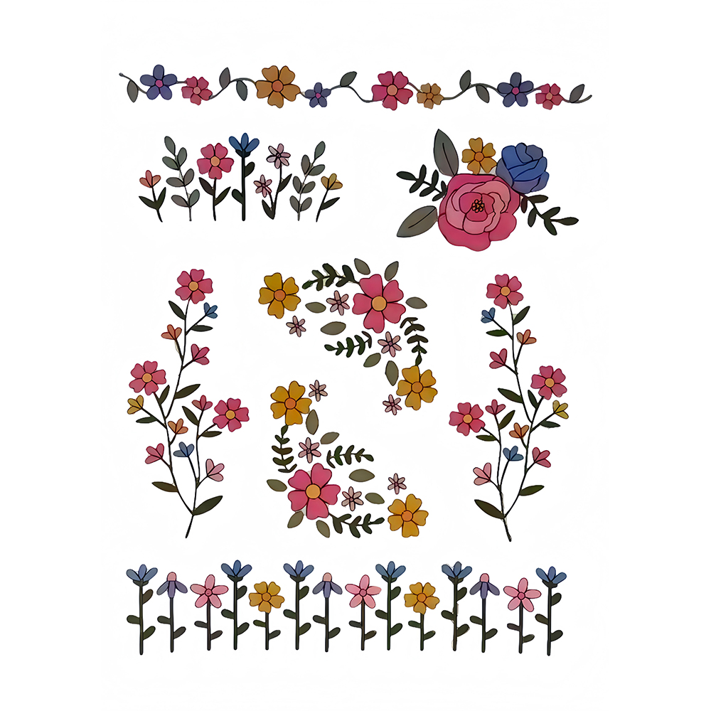 1 Set of 8pcs Colorful Graphic – обзор и цена Printed Embroidery Kit