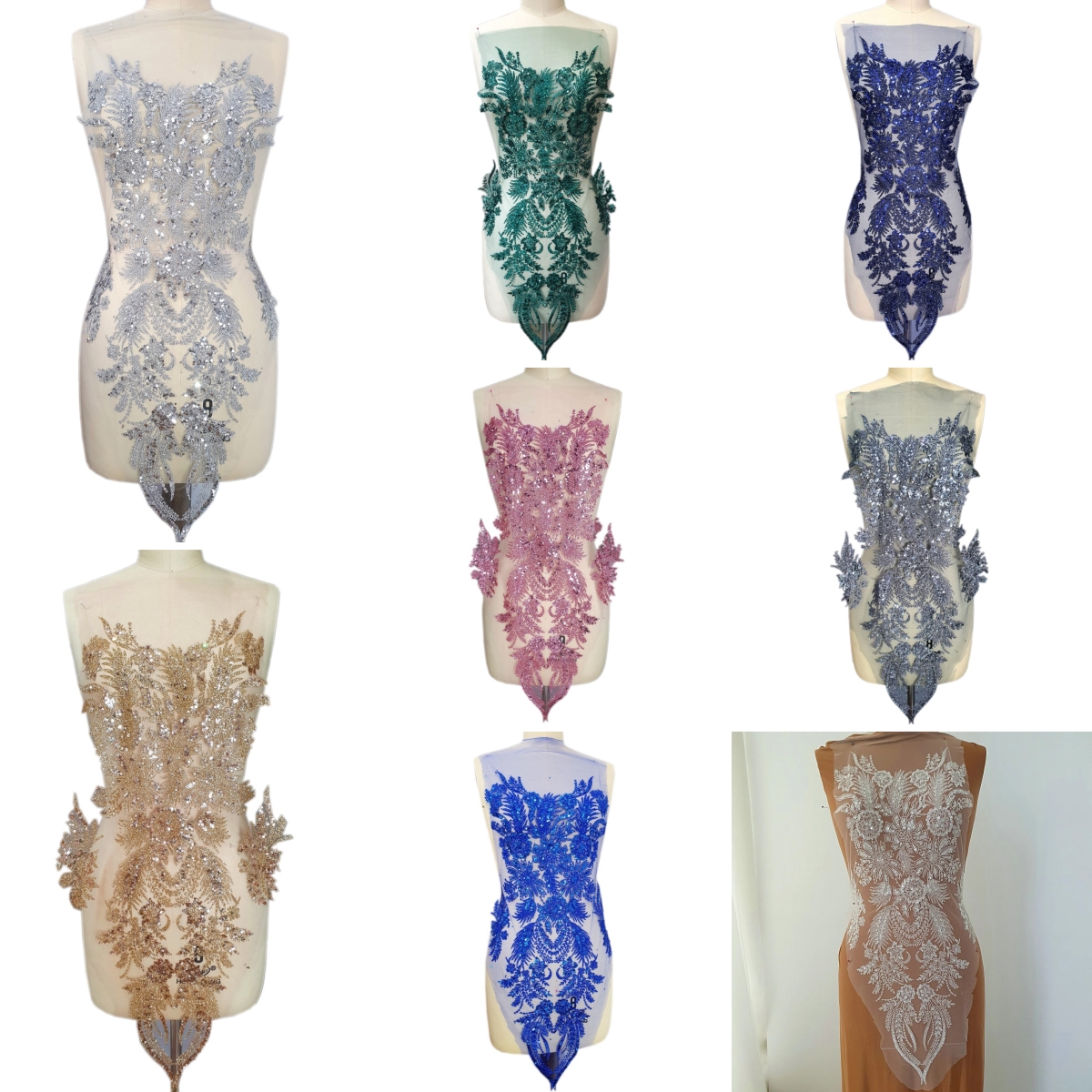 8 colors Sequins Bodice Weddin – обзор и цена Embroidery Design 3D