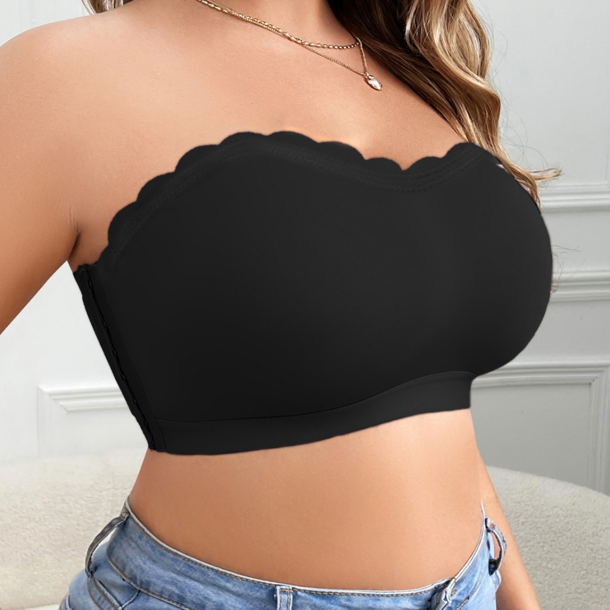 Solid color simple strapless s – обзор и цена Embroidery Ring Sizes