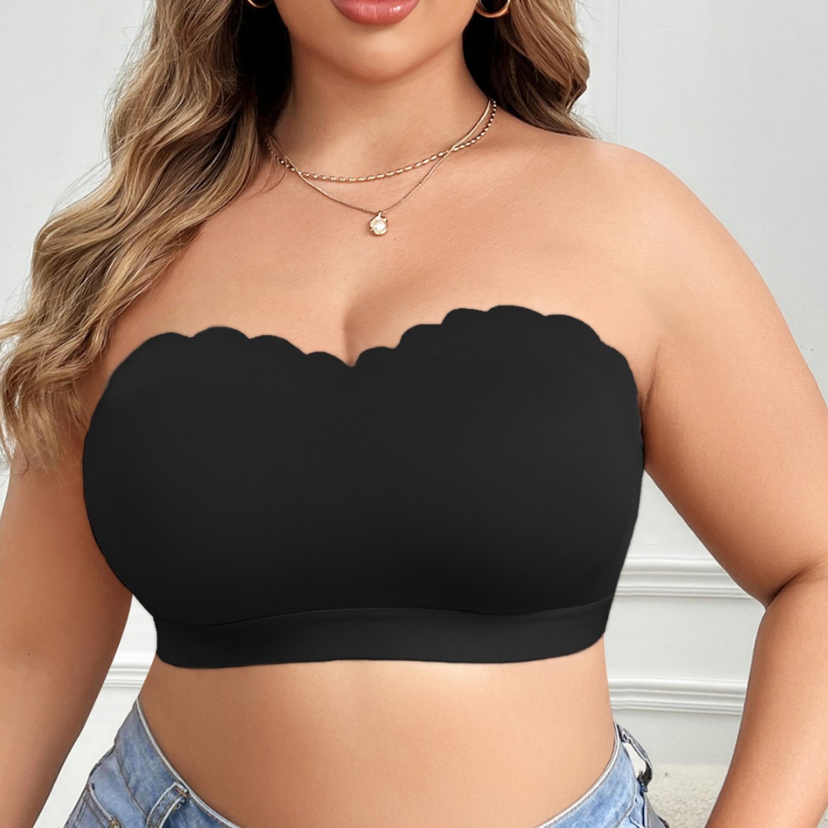 Solid color simple strapless s – обзор и цена Embroidery Ring Sizes