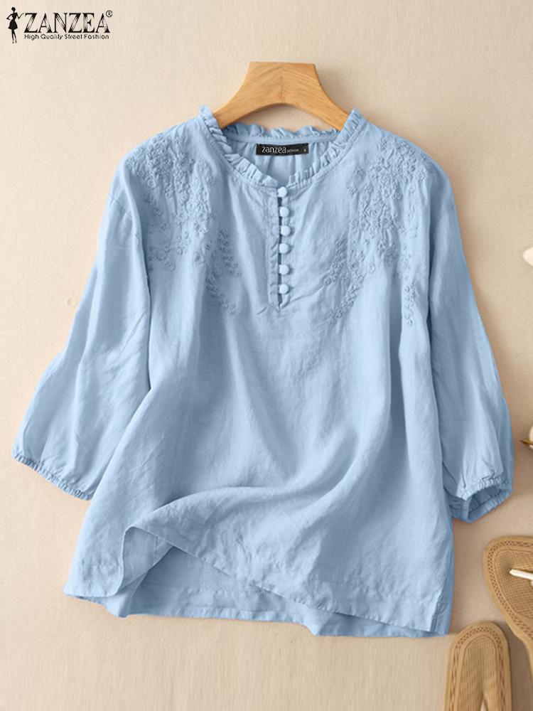 ZANZEA Summer Vintage Shirts E – обзор и цена Embroidery Workshop