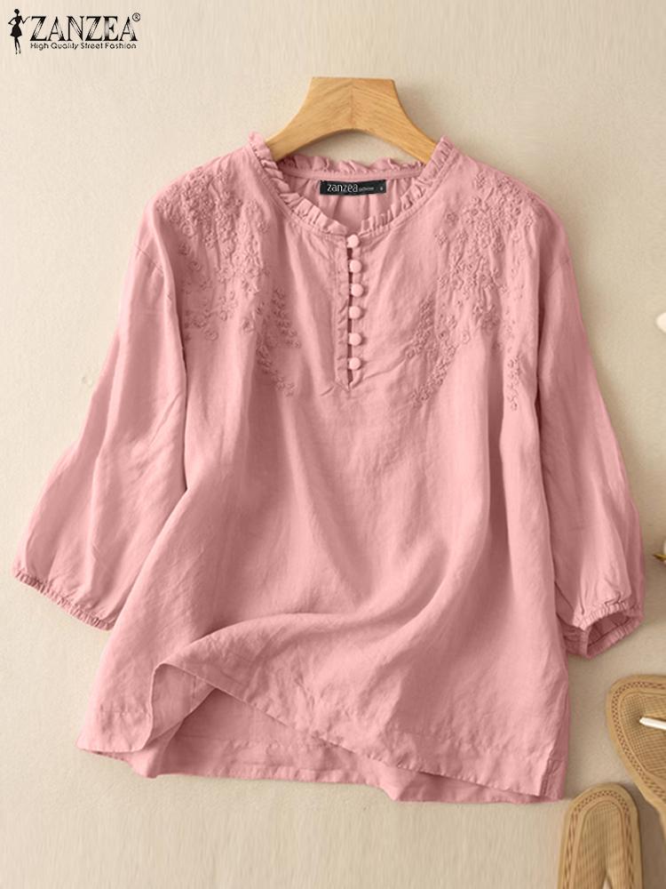 ZANZEA Summer Vintage Shirts E – обзор и цена Embroidery Workshop