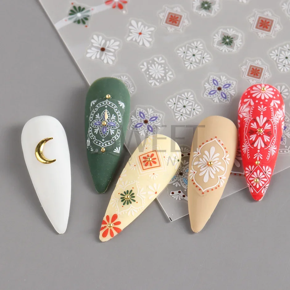 3D Bohemian Matte New Nail Sti – обзор и цена Embroidery Design 3D