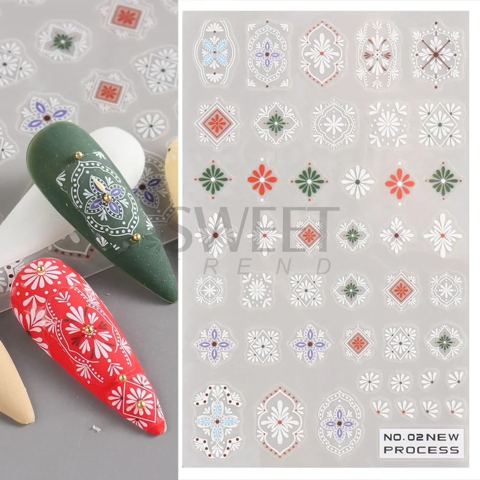 3D Bohemian Matte New Nail Sti – обзор и цена Embroidery Design 3D