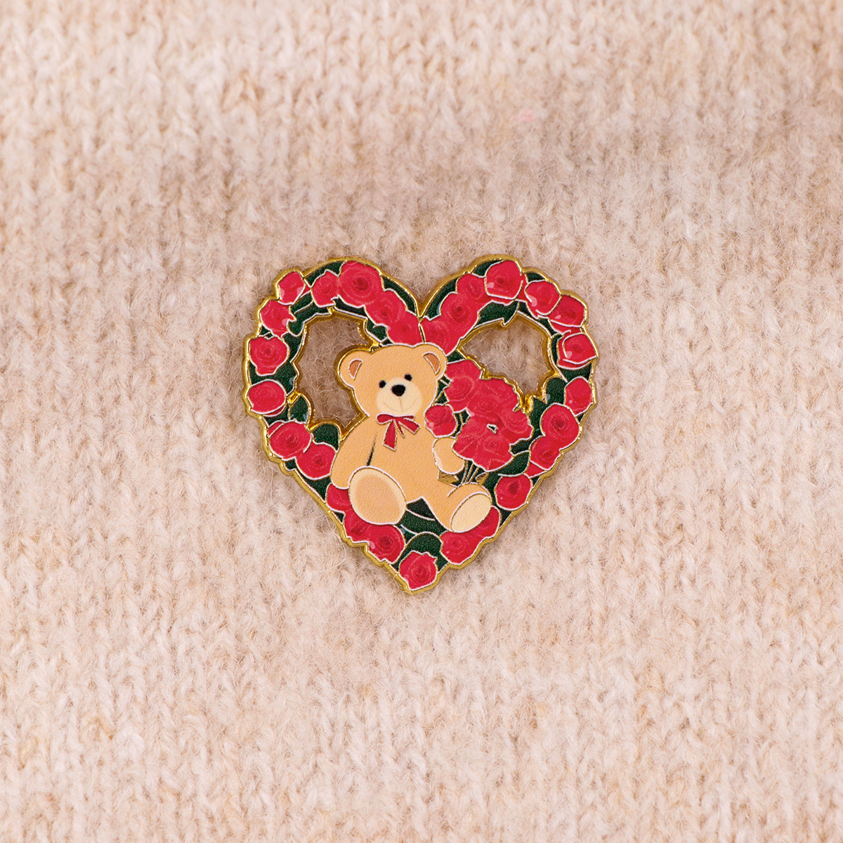 Fox Rose Bear Enamel Pins Anim – обзор и цена Embroidery Wallpaper