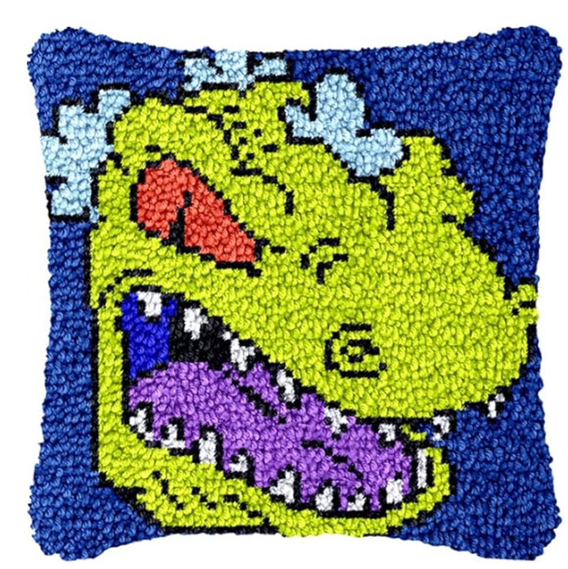 Dinosaur Latch Hook Pillow Kit – обзор и цена Printed Embroidery Kit
