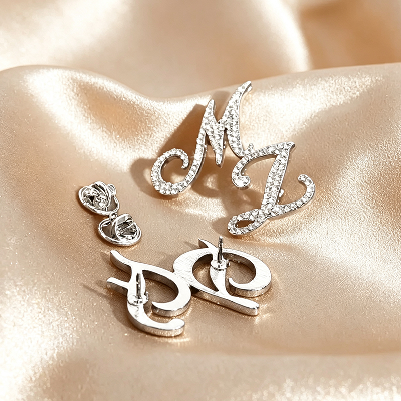 Custom Double Initials Pin,Bri – обзор и цена Embroidery Names