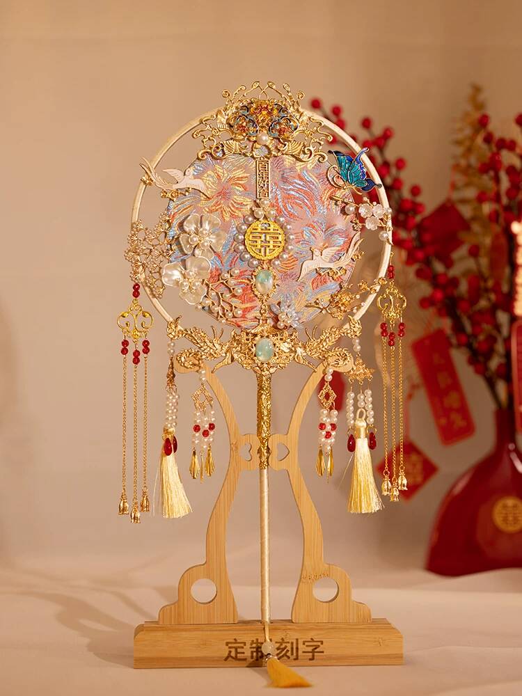 Chinese Style Bride Round Fan  – обзор и цена Embroidery Kit Set
