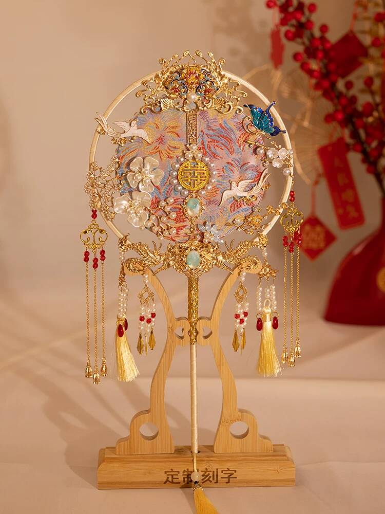 Chinese Style Bride Round Fan  – обзор и цена Embroidery Kit Set