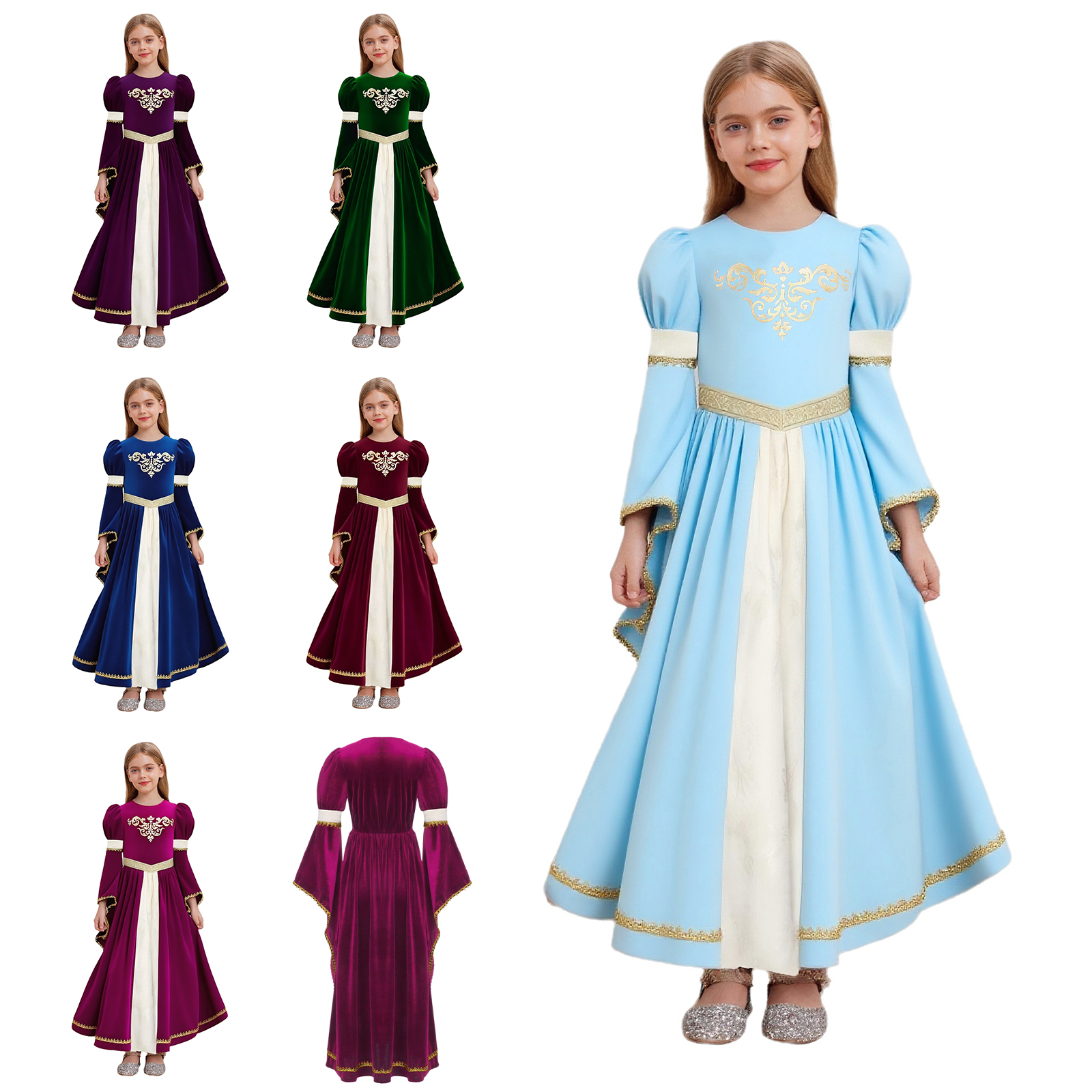 Kid Girls Medieval Princess Co – обзор и цена Embroidery Gold
