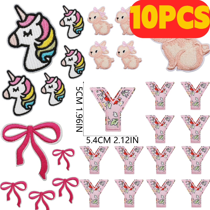 10PCS Pink Letter Cartoon Embr – обзор и цена Embroidery Alphabet Designs