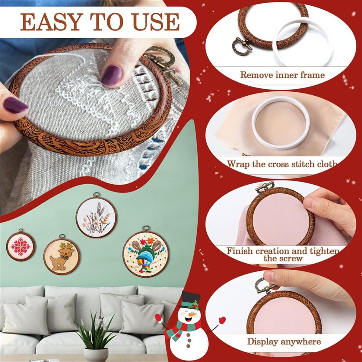 6 Size Imitated Wood Round Emb – обзор и цена Embroidery Ring Sizes