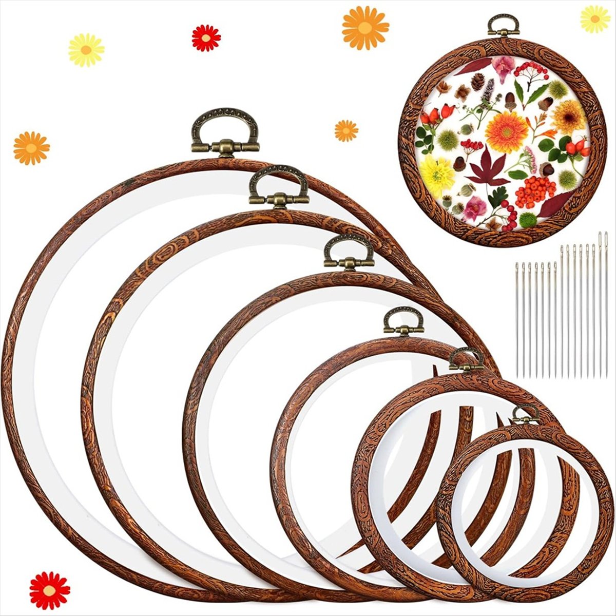 6 Size Imitated Wood Round Emb – обзор и цена Embroidery Ring Sizes