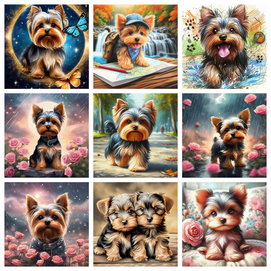 Yorkshire Terrier Dog 5D DIY D – обзор и цена Embroidery Gift Ideas