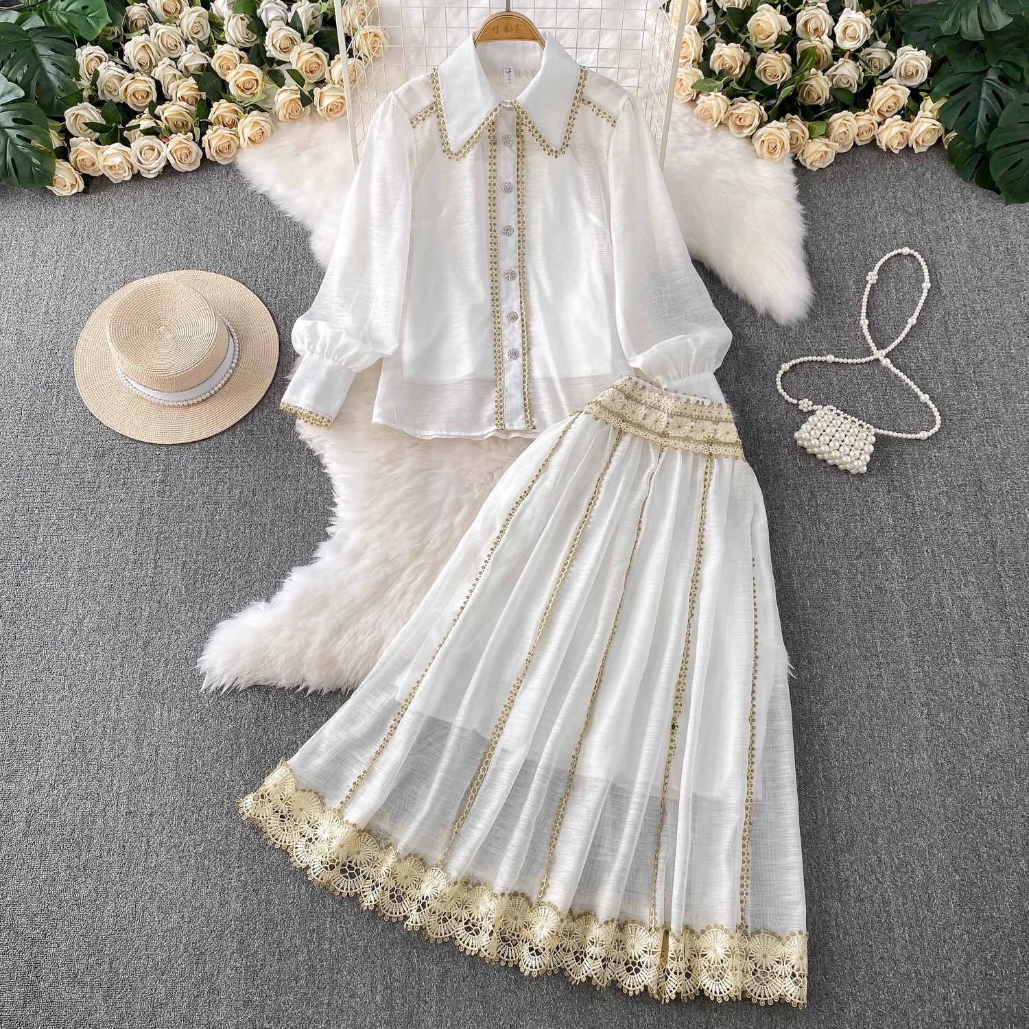 Elegant Shirt Skirt Suit Women – обзор и цена Embroidery Uniforms