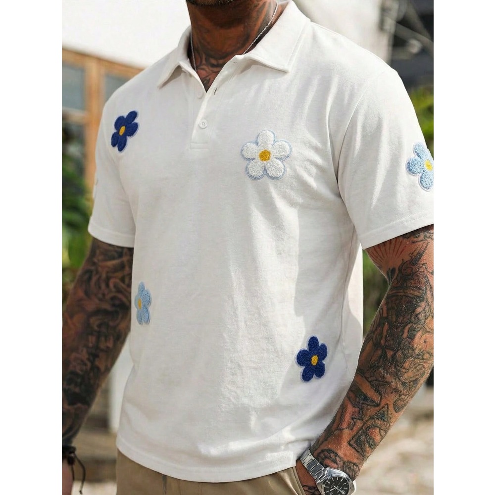 Men's Short Sleeve Polo Shirt  – обзор и цена Embroidery Design 3D