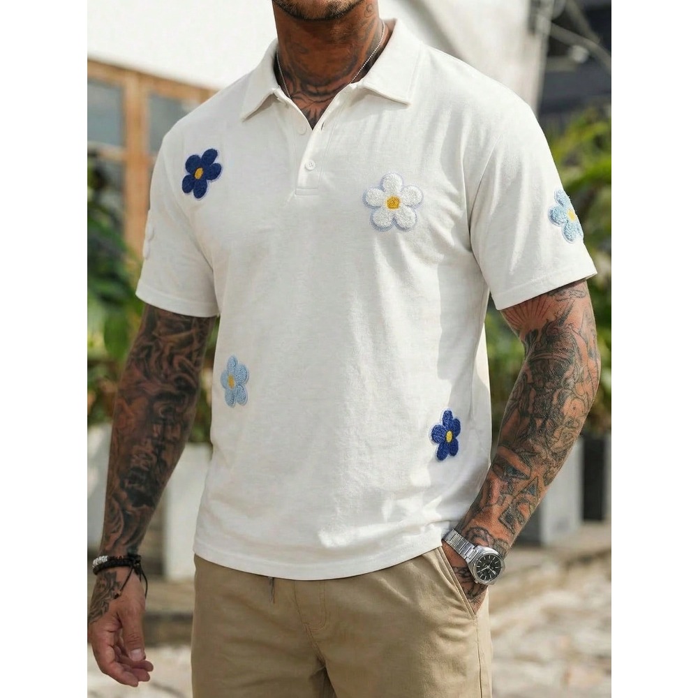 Men's Short Sleeve Polo Shirt  – обзор и цена Embroidery Design 3D