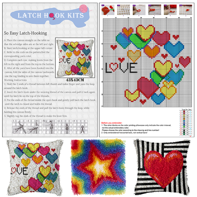 HOME letter Latch hook rug kit – обзор и цена Printed Embroidery Kit