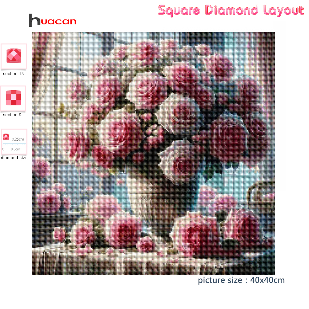 1PC frameless  5D Diy Diamond  – обзор и цена Embroidery Rose Stitch