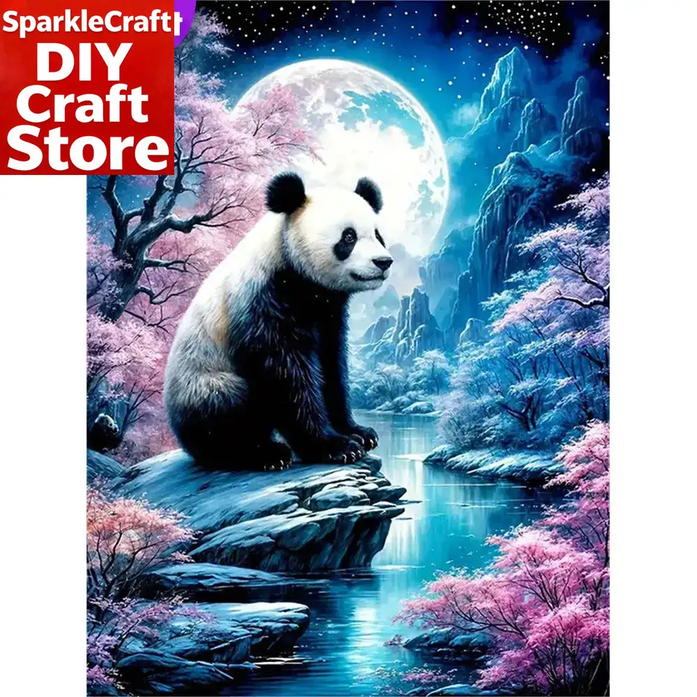 1PC frameless   Panda Diamond  – обзор и цена Embroidery Wall Art