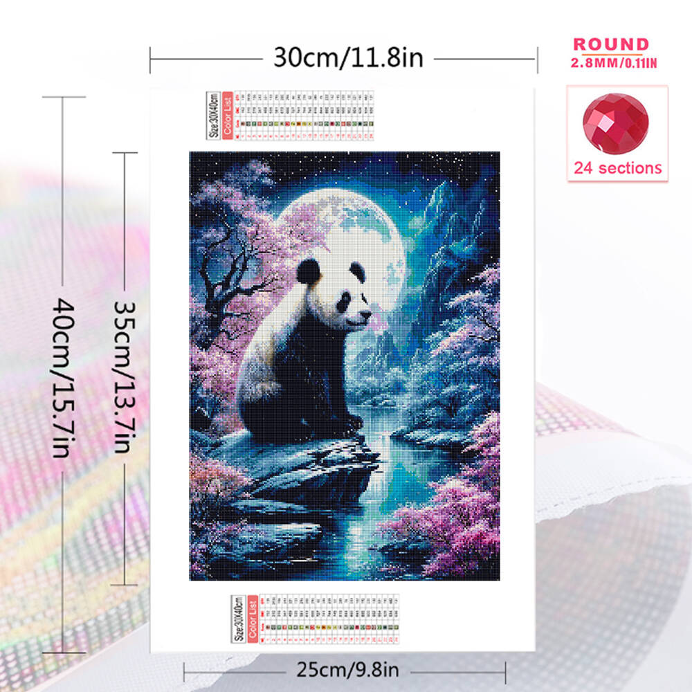 1PC frameless   Panda Diamond  – обзор и цена Embroidery Wall Art