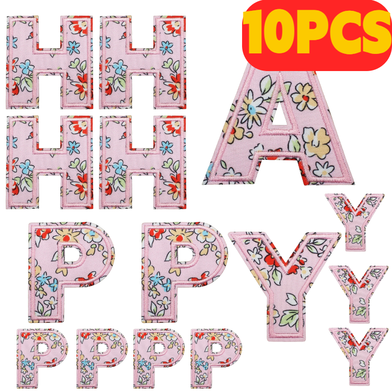 10PCS Cartoon Letter Pink Embr – обзор и цена Embroidery Alphabet Designs