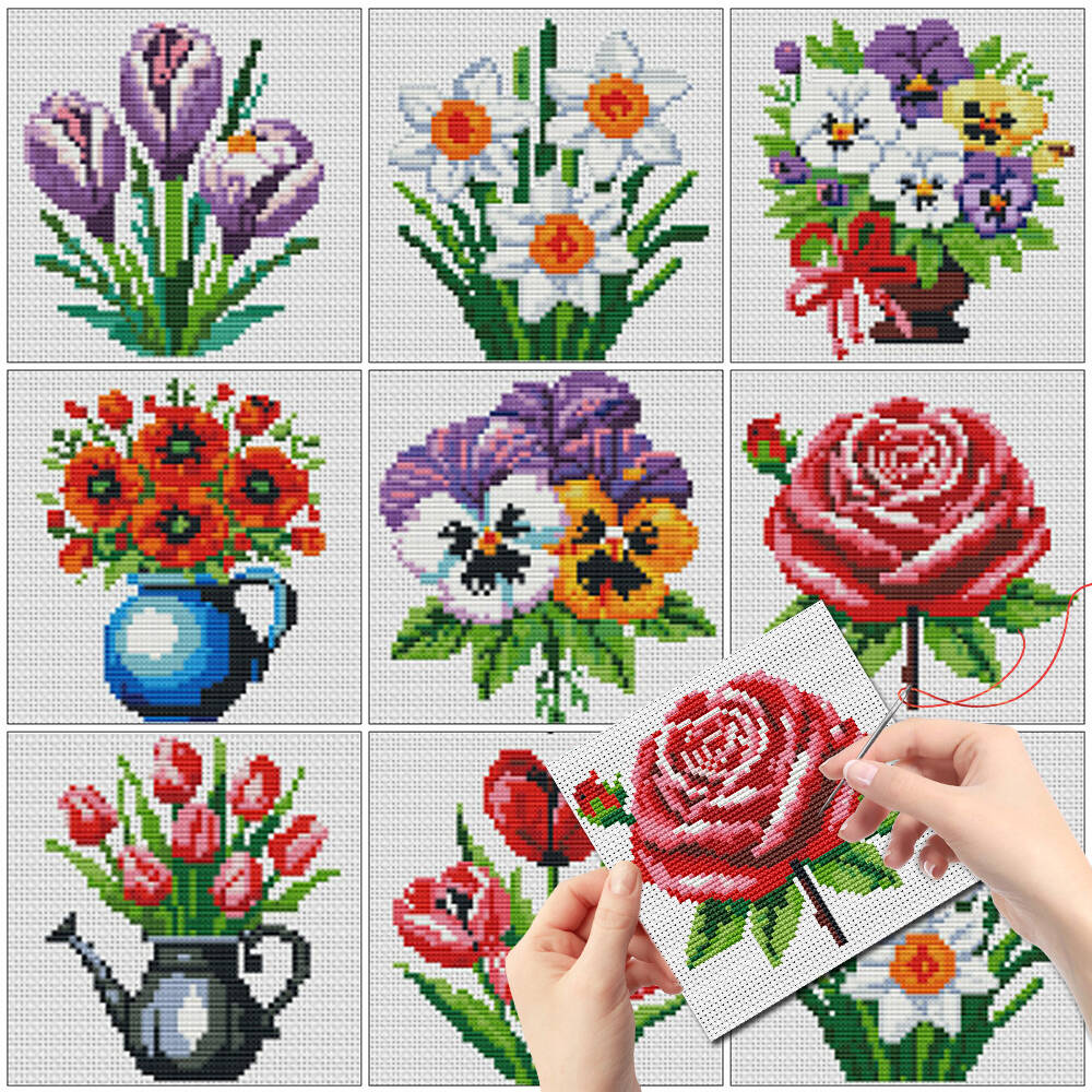 Evershine 8pcs Mini Flower Cro – обзор и цена Embroidery Rose Stitch