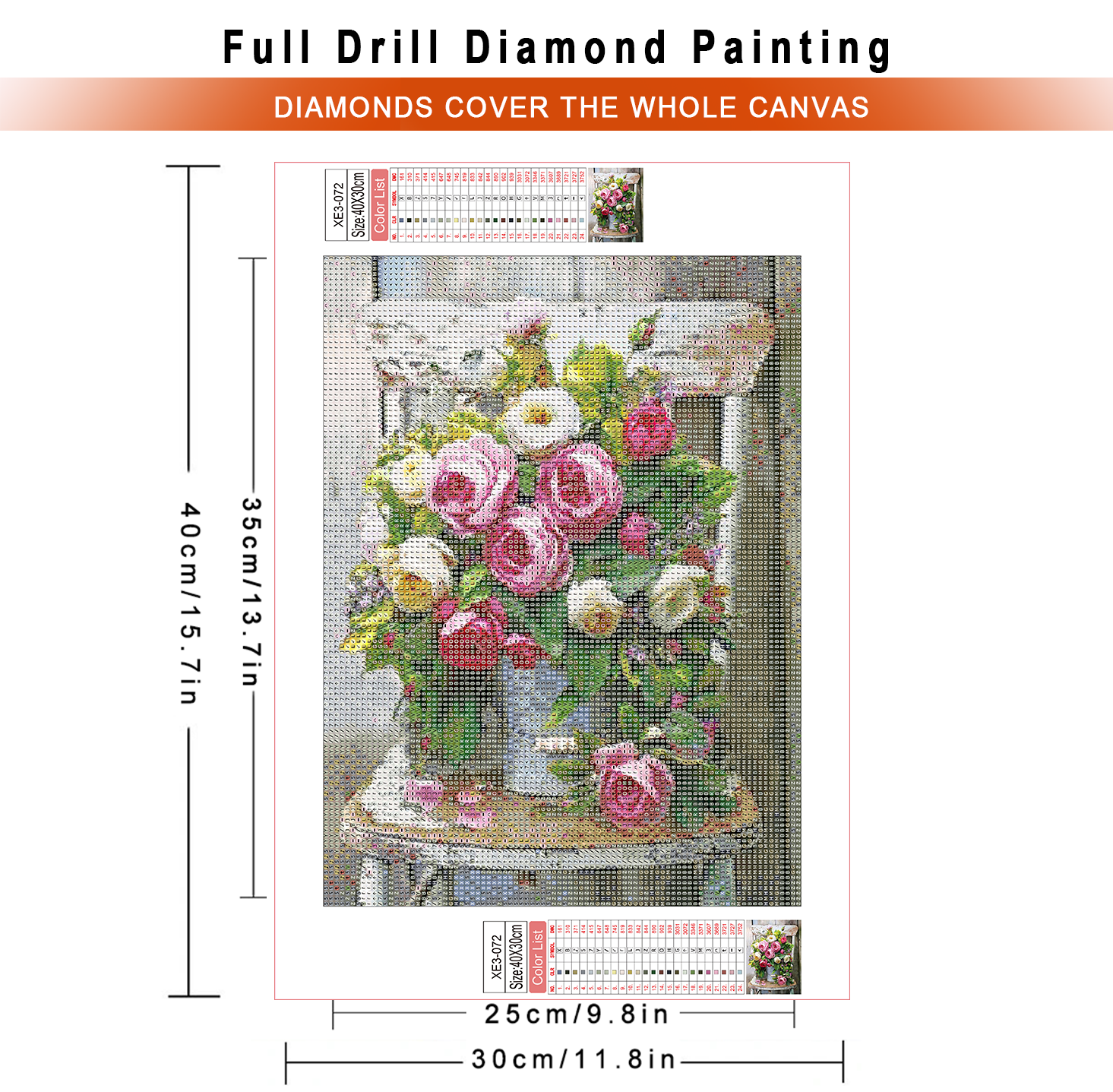 1pc frameless  Diamond Paintin – обзор и цена Embroidery Rose Stitch