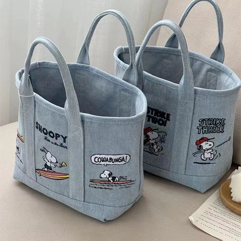 New Snoopy Comic Denim Tote, L – обзор и цена Embroidery Workshop