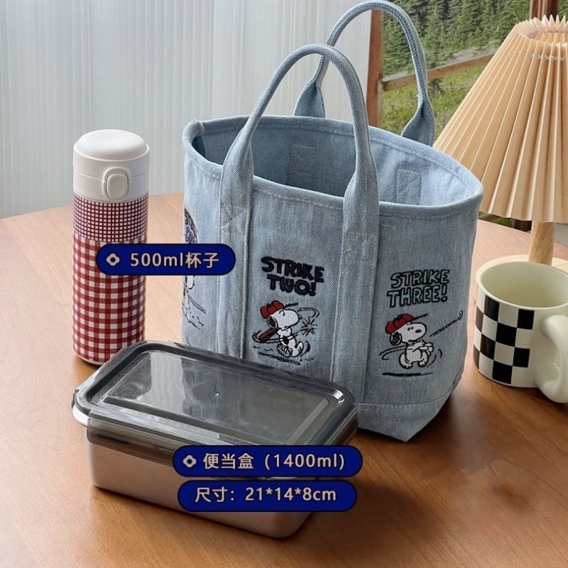 New Snoopy Comic Denim Tote, L – обзор и цена Embroidery Workshop