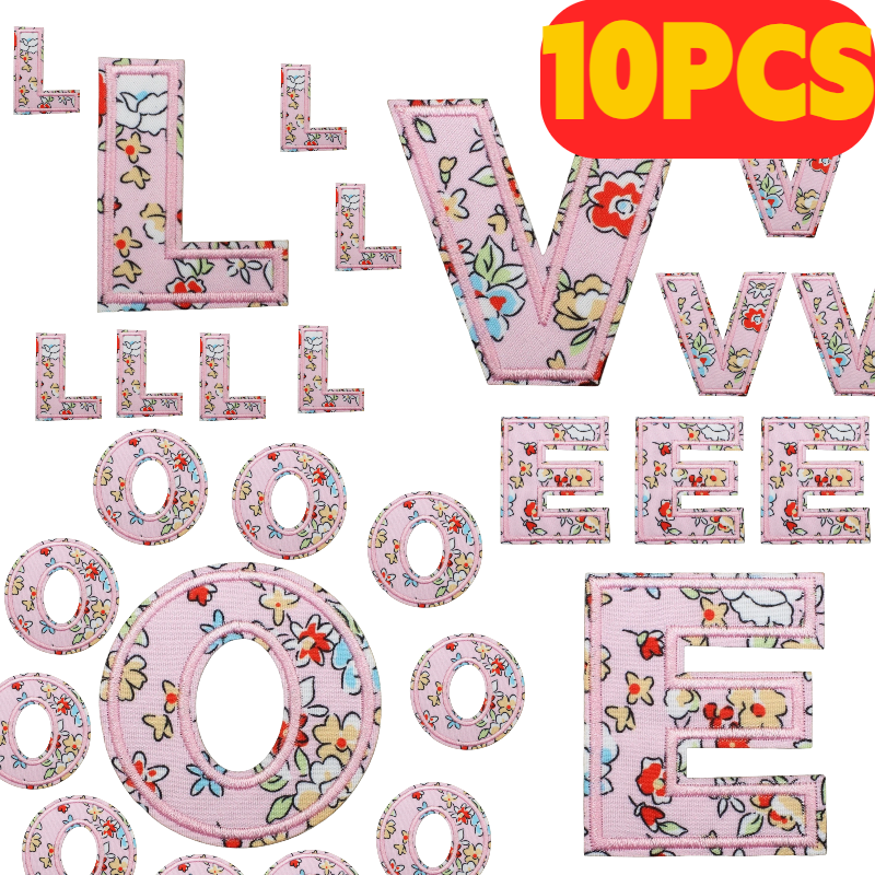 10PCS Pink Pattern Letter Embr – обзор и цена Embroidery Alphabet Designs