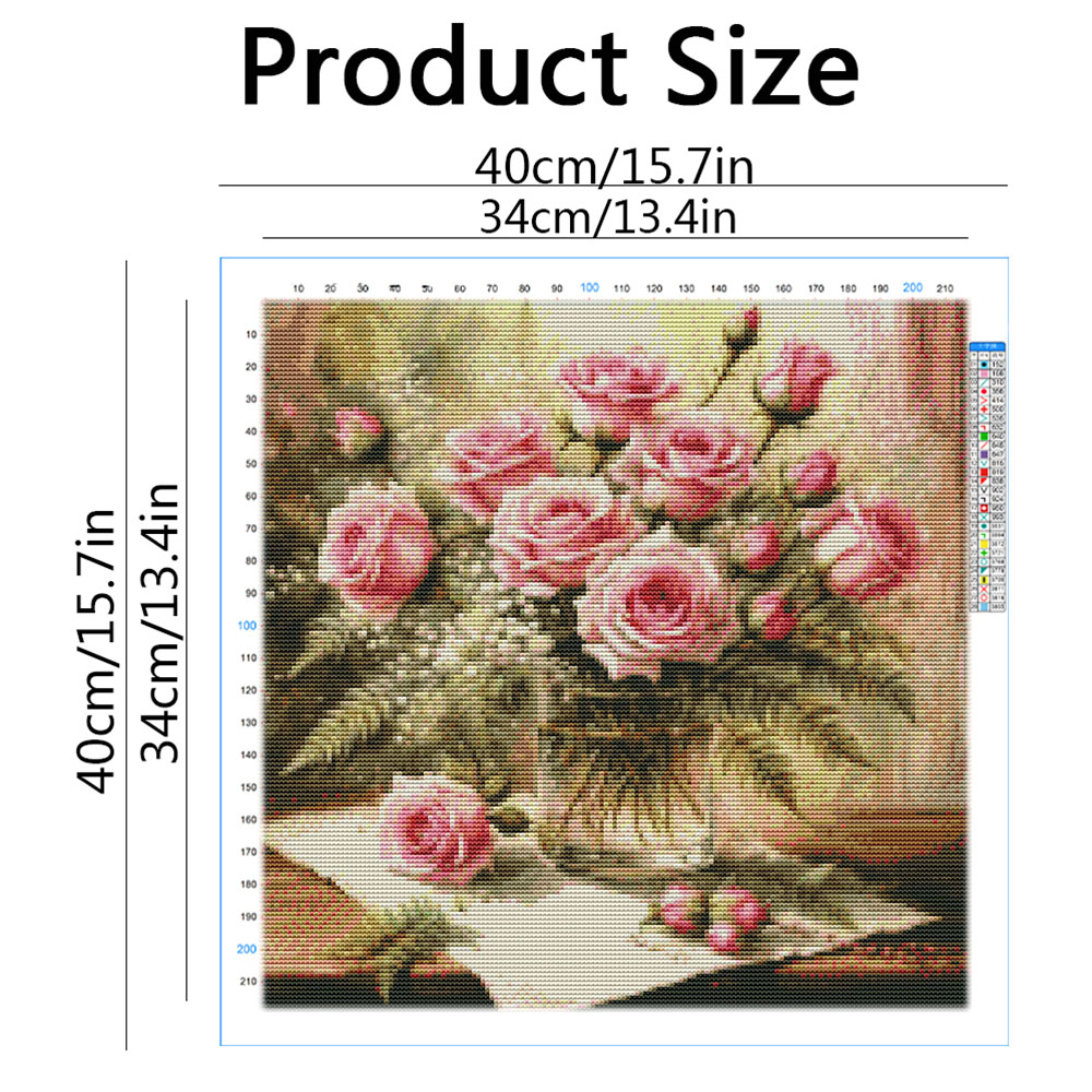 HUACAN Cross Stitch Kits Rose  – обзор и цена Embroidery Rose Stitch