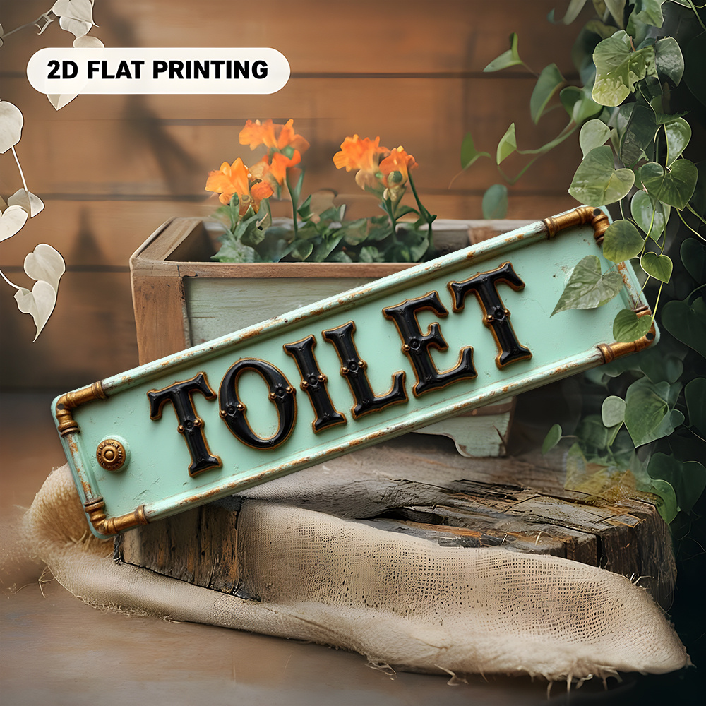 2D Flat, Vintage Toilet Sign - – обзор и цена Embroidery Wall Art